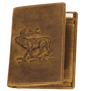Wallet with Embossed Deer | Vertical